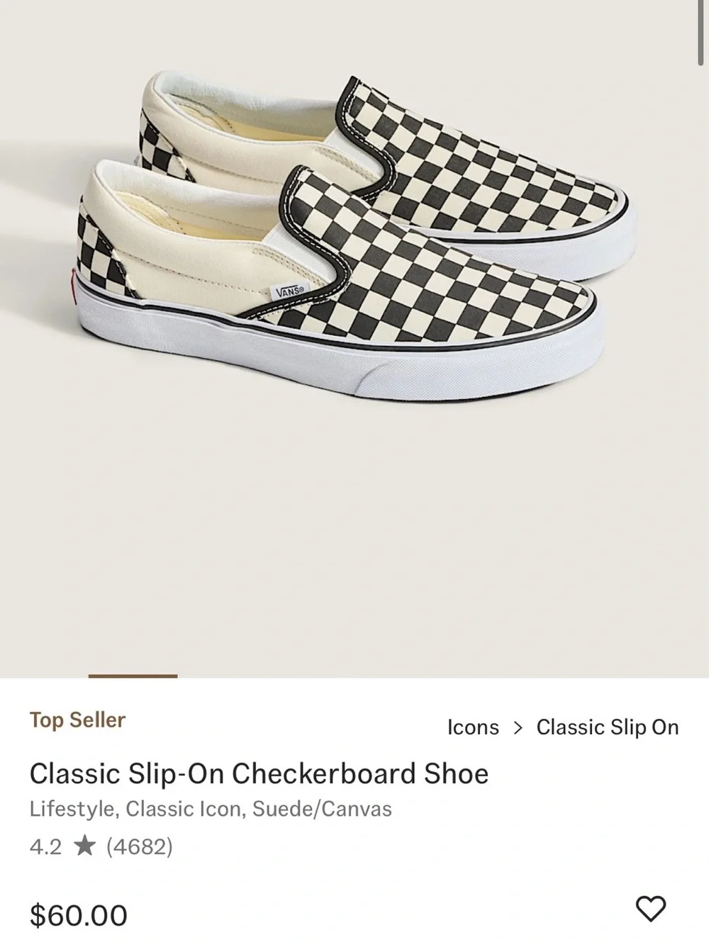 Vans Checkerboard Slip-On Sneakers - Black & White